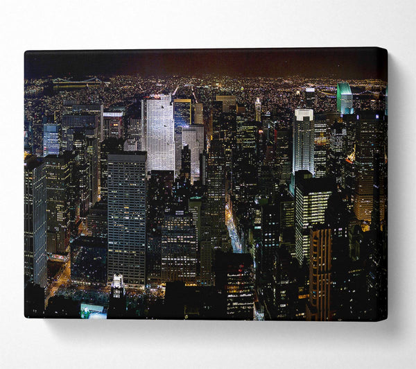  A Canvas Print of City Building Block Nights Canvas Art