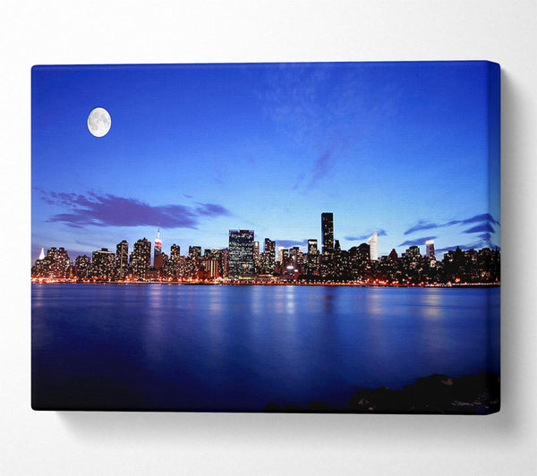  A Canvas Print of City By Moonlight Canvas Art