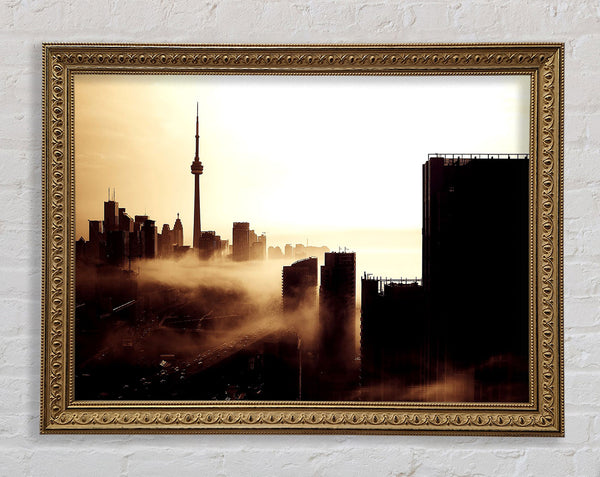 City Fog Framed Print