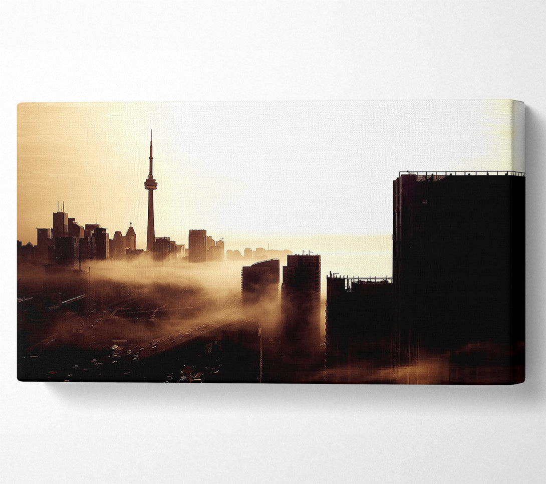  A Canvas Print of City Fog Canvas Wall Art