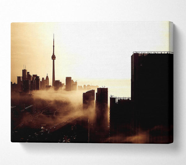  A Canvas Print of City Fog Canvas Wall Art