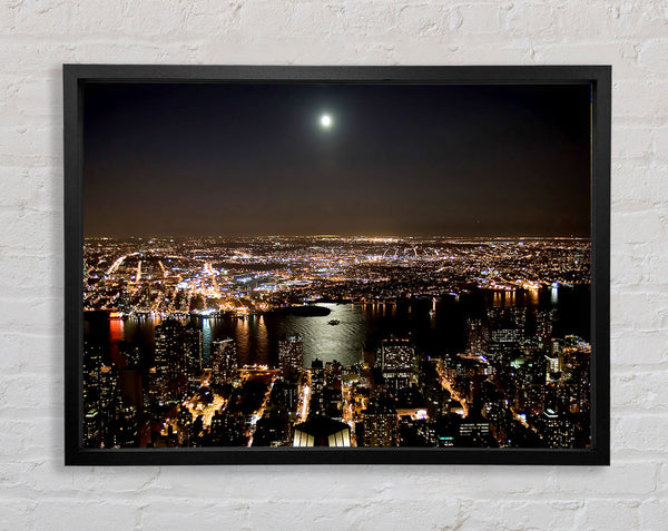 City Harbour Moonlight Framed Print