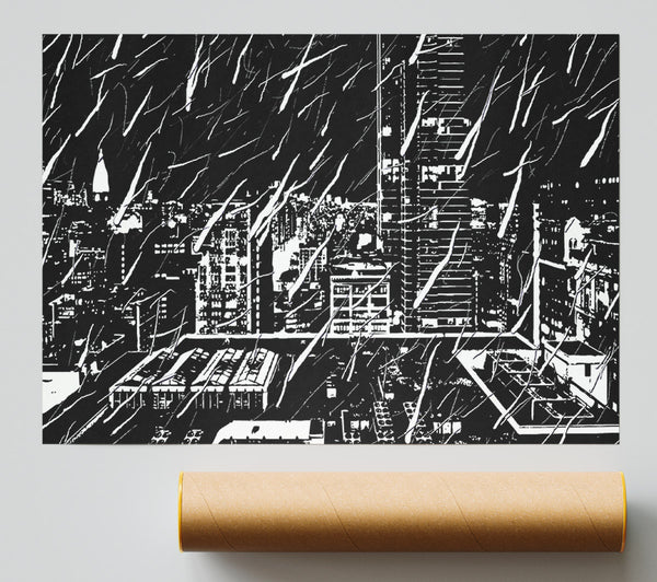 City Illustration B N W Print