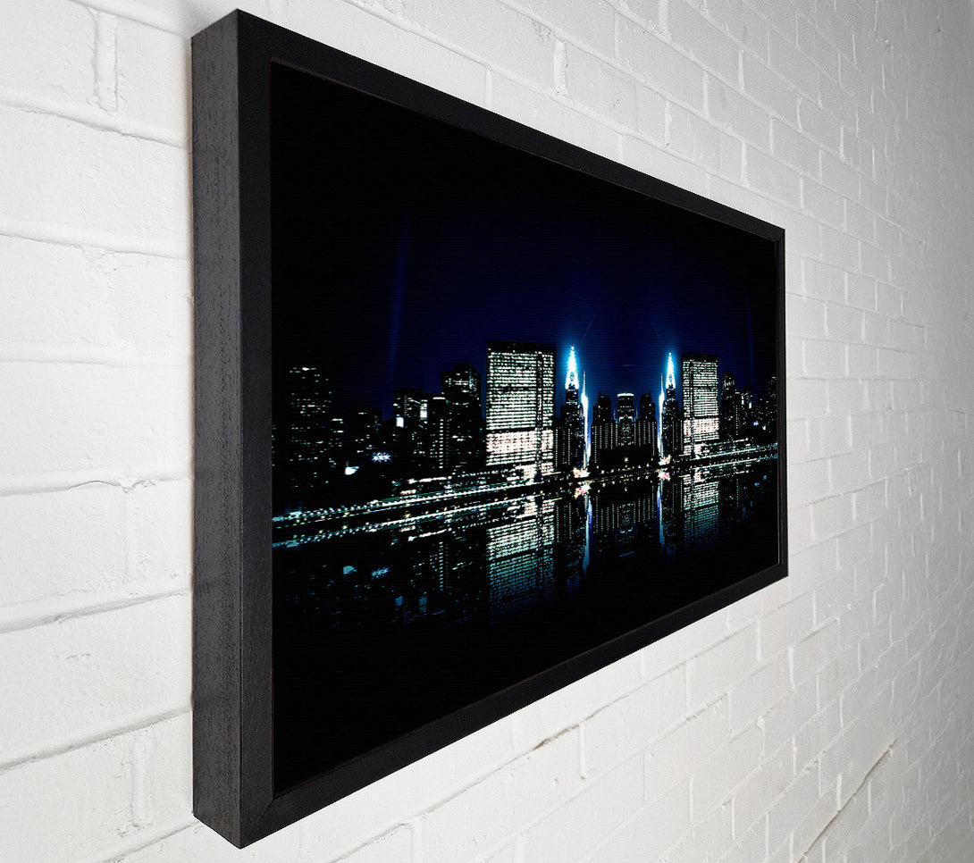 A Canvas Print of City Night Reflections Canvas Print