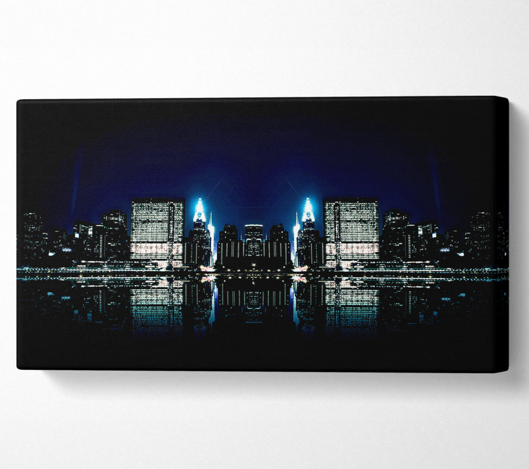  A Canvas Print of City Night Reflections Canvas Print