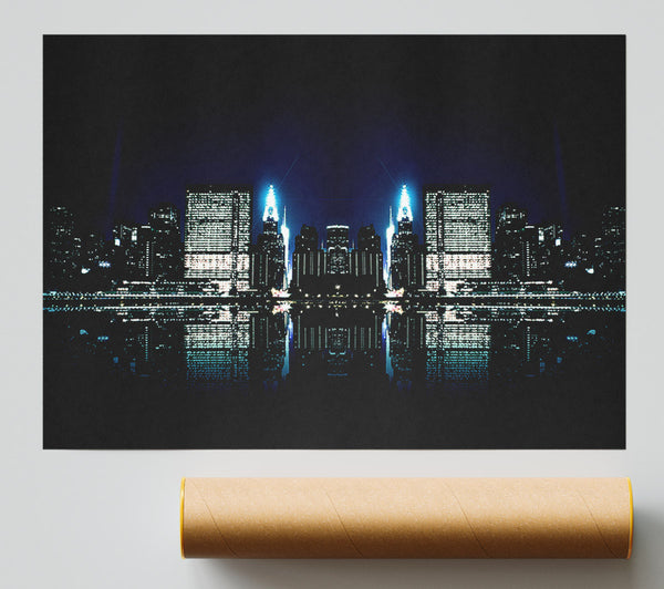City Night Reflections Giclee Print