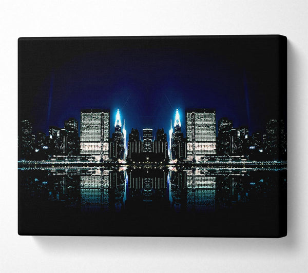  A Canvas Print of City Night Reflections Canvas Print
