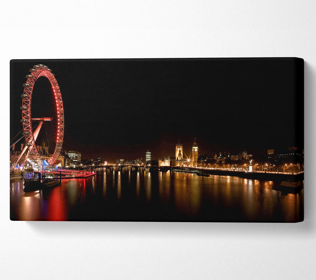  A Canvas Print of London Eye Night England Canvas Art