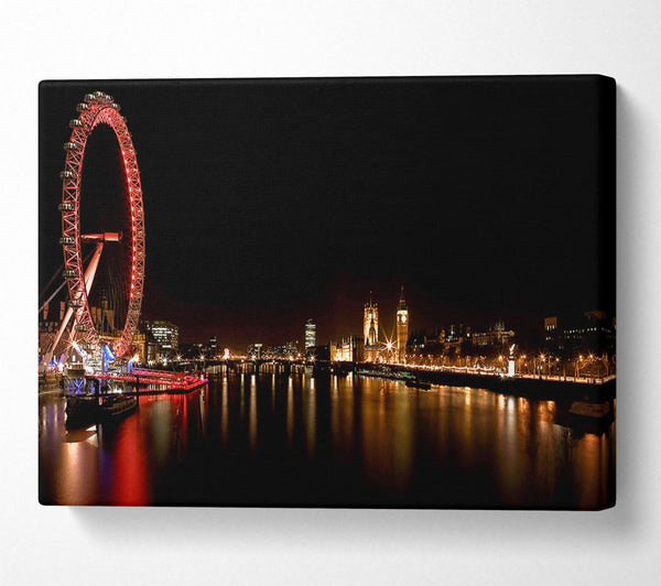  A Canvas Print of London Eye Night England Canvas Art