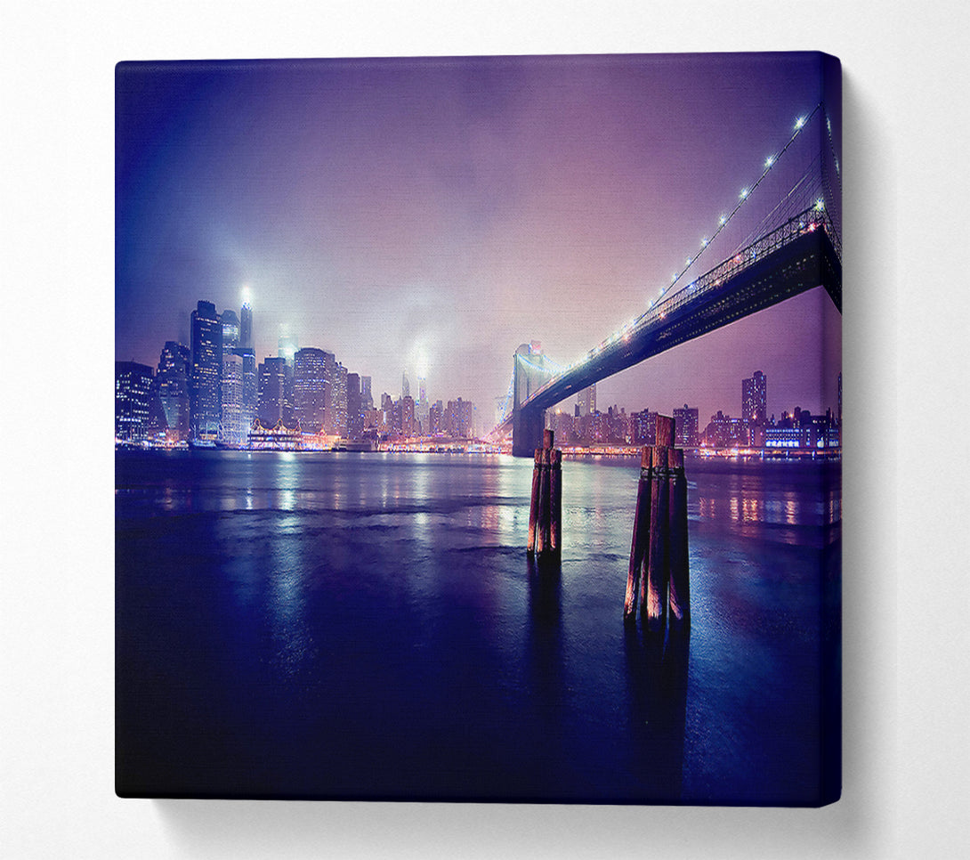  A Canvas Print of City Nights Lights Canvas Wall Art