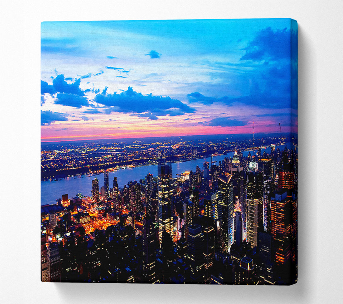  A Canvas Print of City River Flows Canvas Print