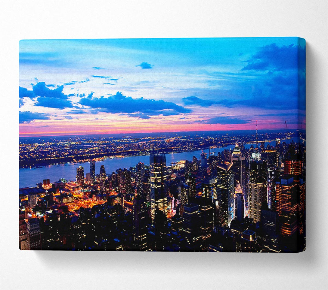  A Canvas Print of City River Flows Canvas Print