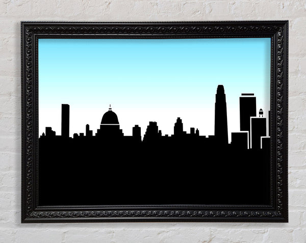 City Skyline Silhouette Framed Print
