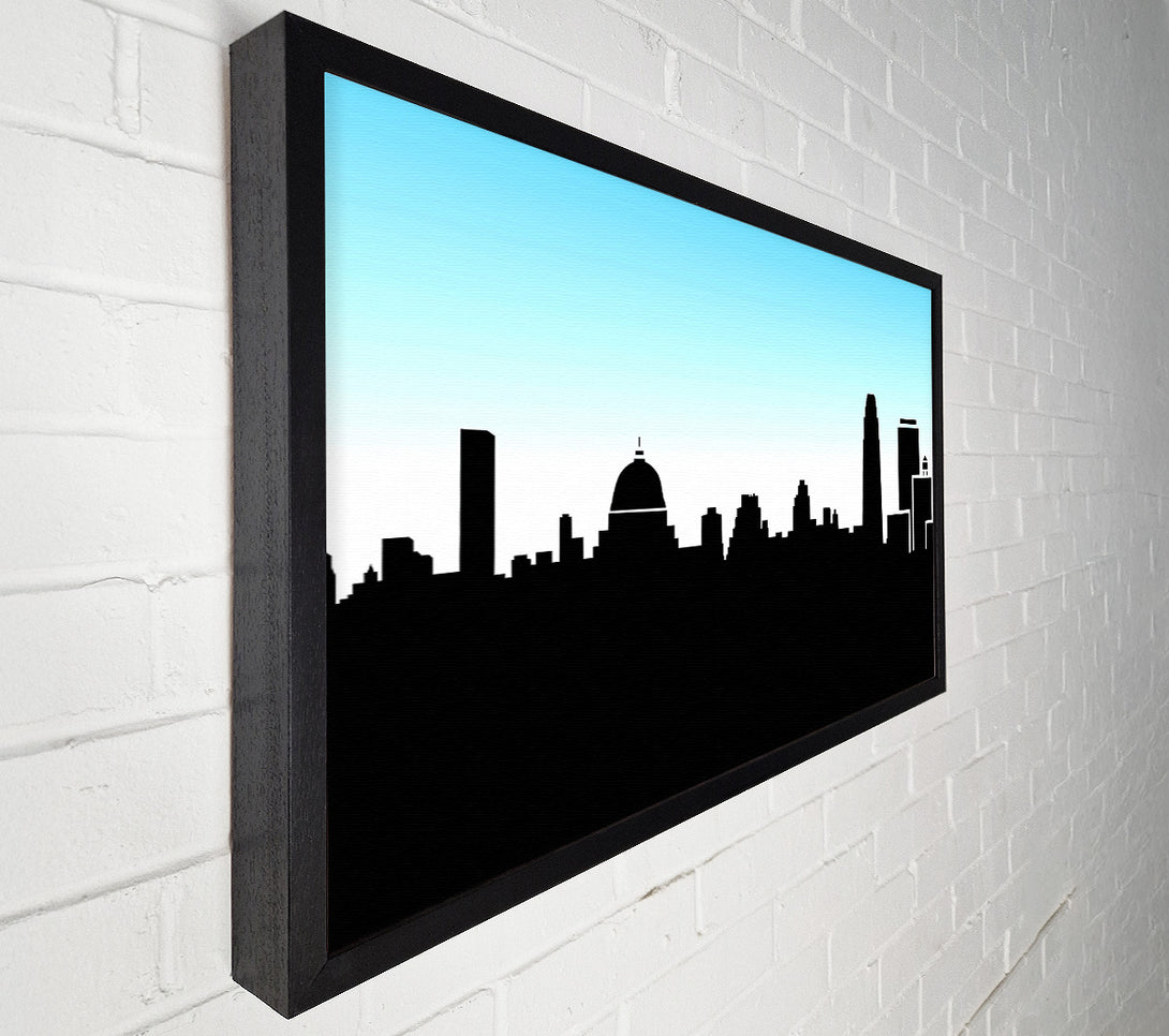  A Canvas Print of City Skyline Silhouette Canvas Print