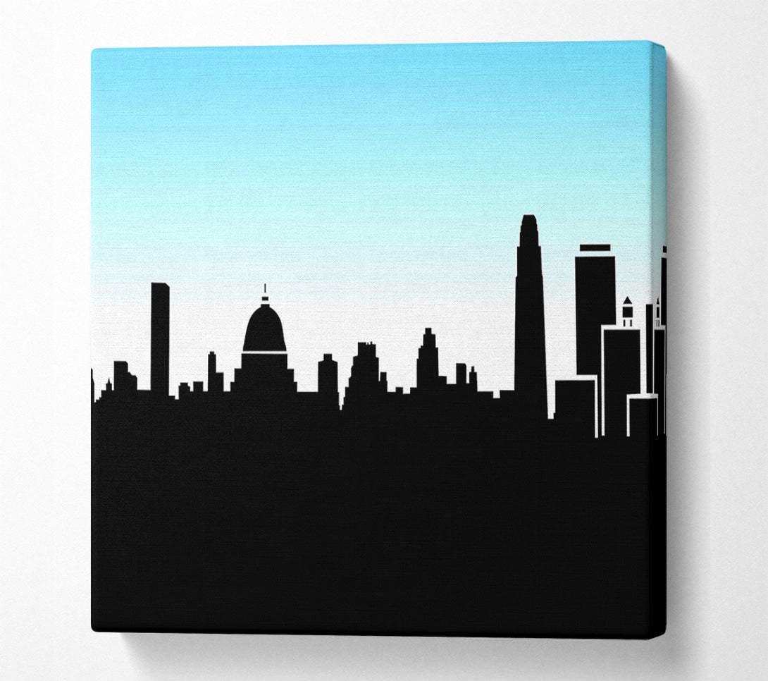  A Canvas Print of City Skyline Silhouette Canvas Print