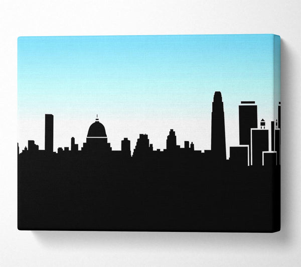  A Canvas Print of City Skyline Silhouette Canvas Print