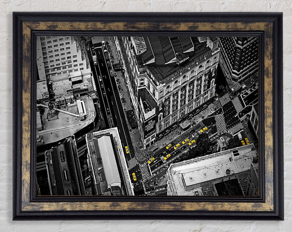 New York City Streets From Above Framed Print