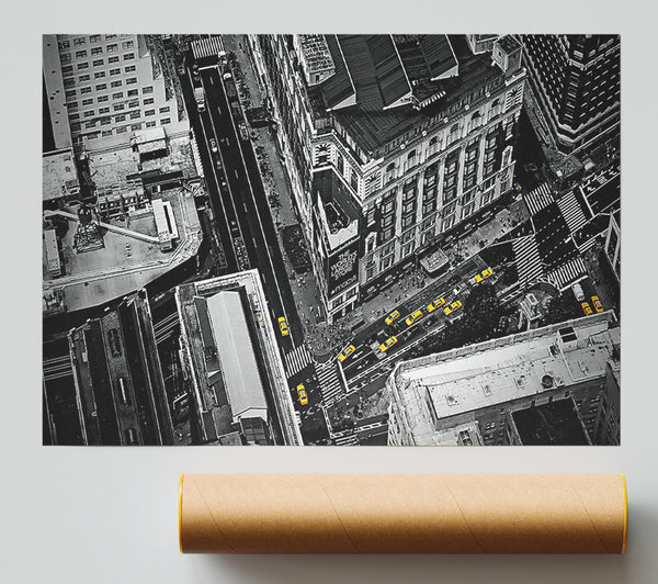 New York City Streets From Above Poster