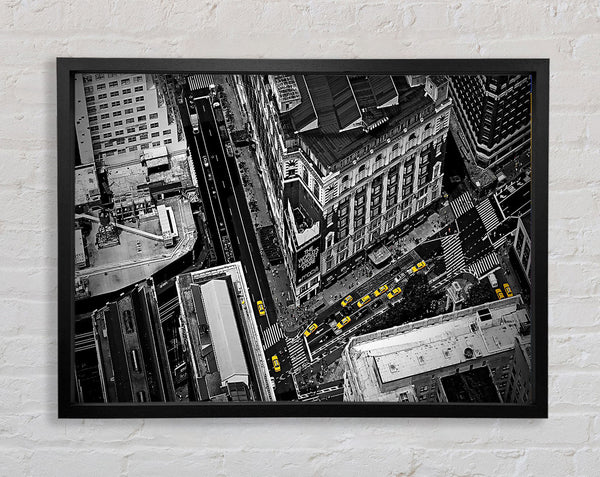 New York City Streets From Above Framed Print