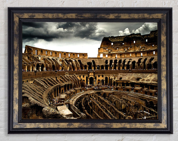 Cloudy Colosseum Framed Print
