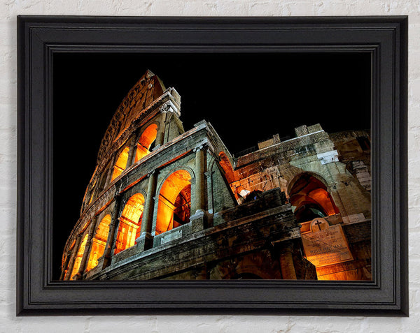 Colosseum At Night Framed Print
