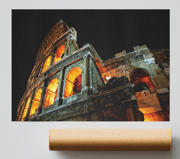 Colosseum At Night Poster