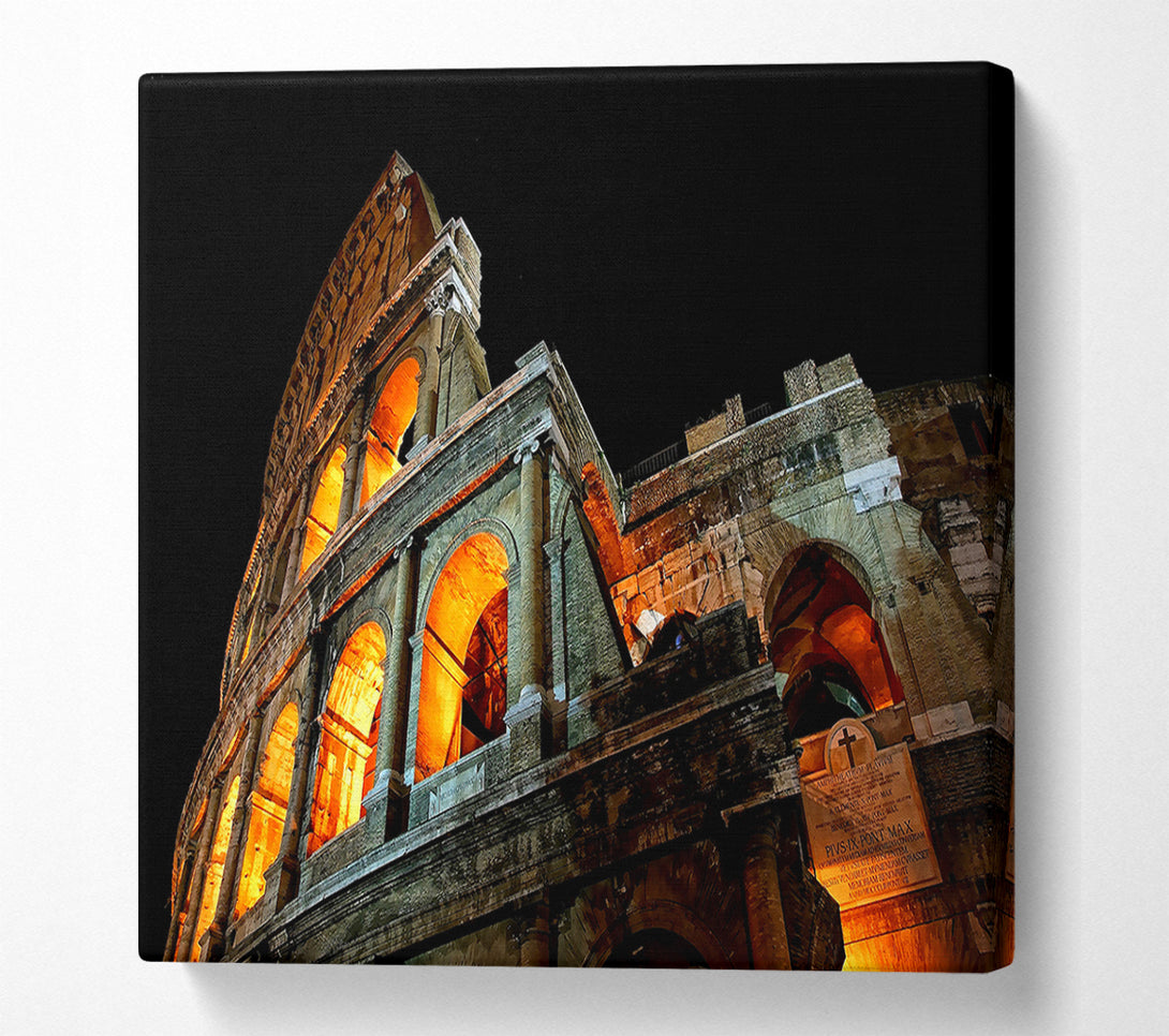  A Canvas Print of Colosseum At Night Canvas Print
