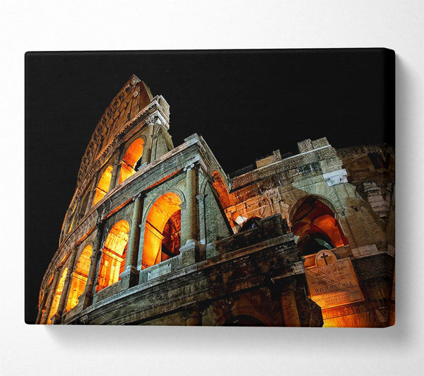  A Canvas Print of Colosseum At Night Canvas Print