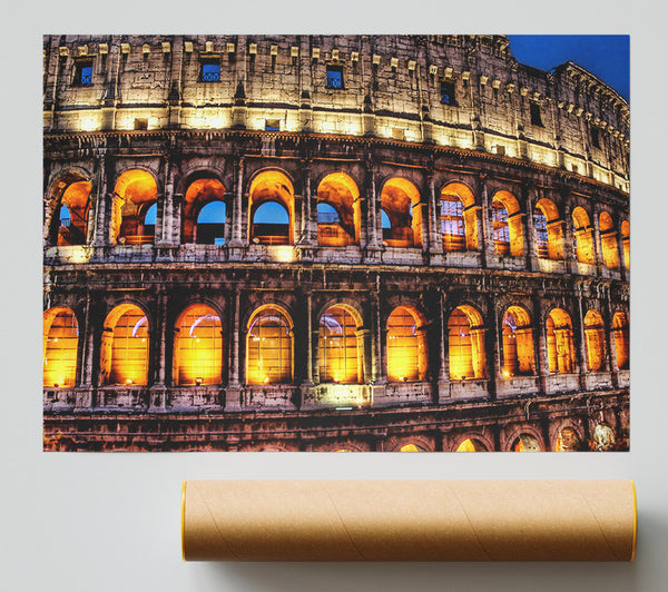 Colosseum Night Lights Poster