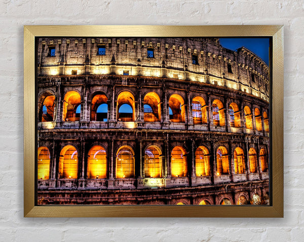 Colosseum Night Lights Framed Print