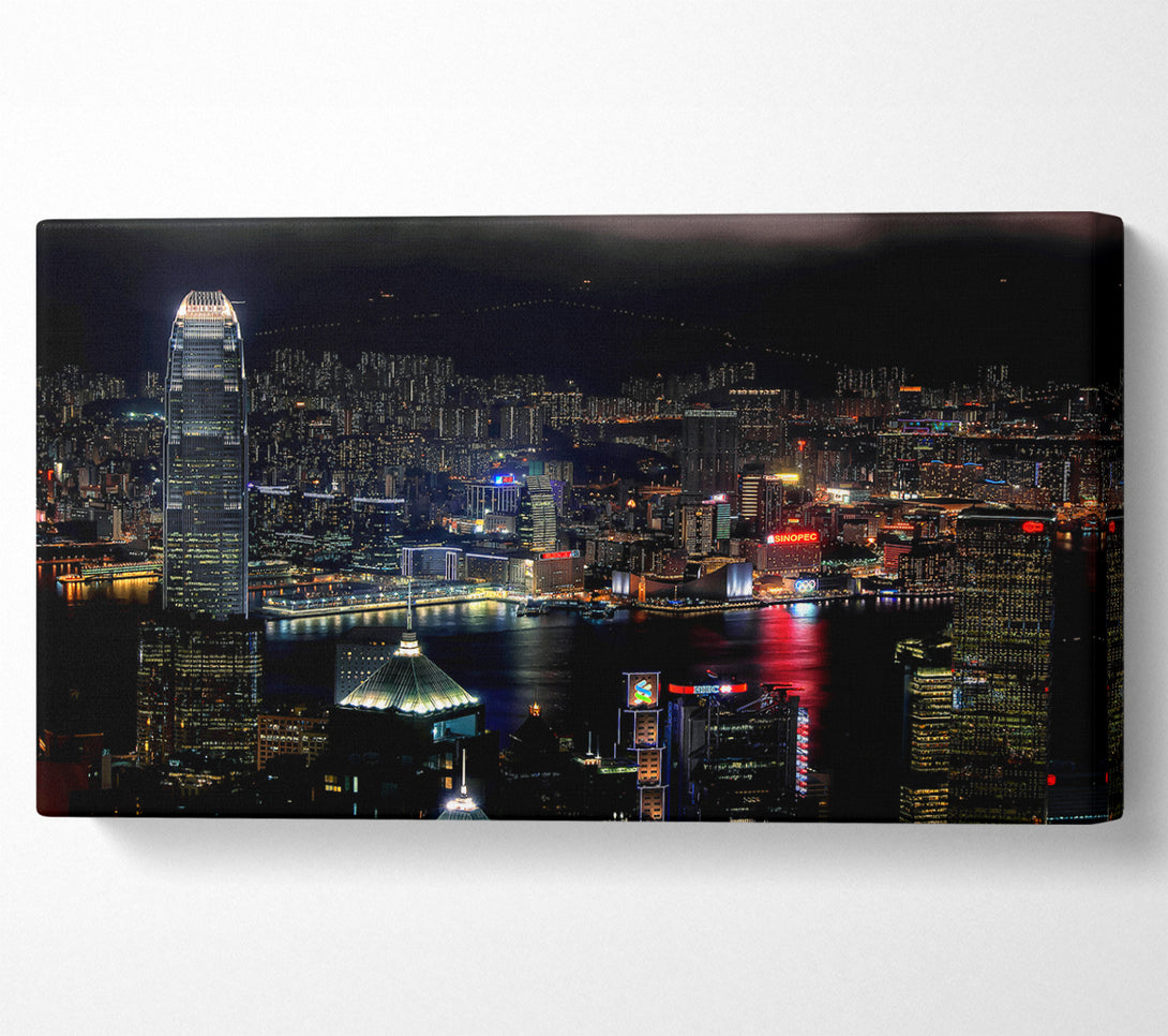  A Canvas Print of Dark night City Hong Kong Canvas Print