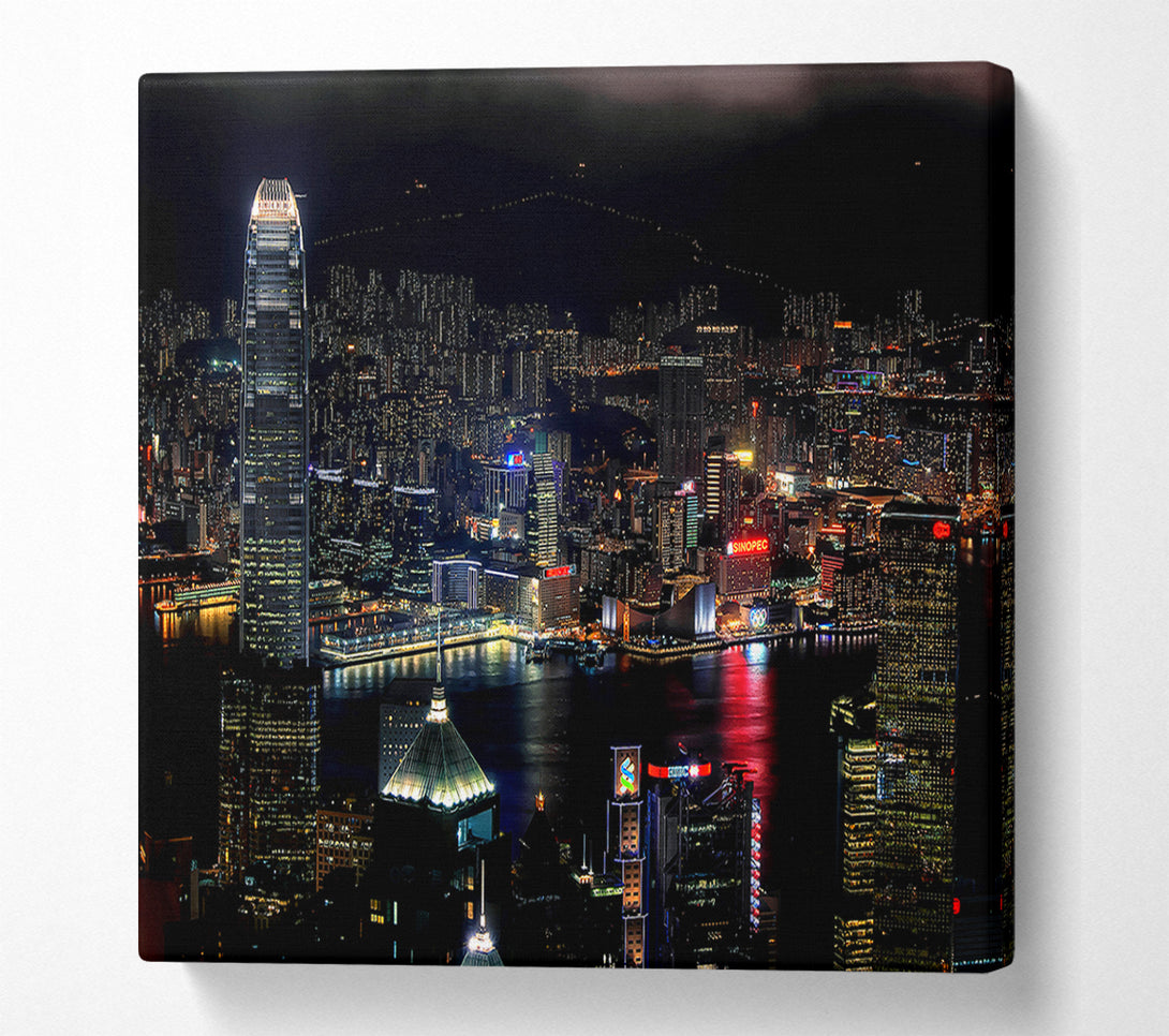  A Canvas Print of Dark night City Hong Kong Canvas Print