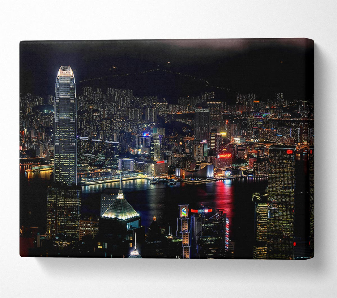  A Canvas Print of Dark night City Hong Kong Canvas Print