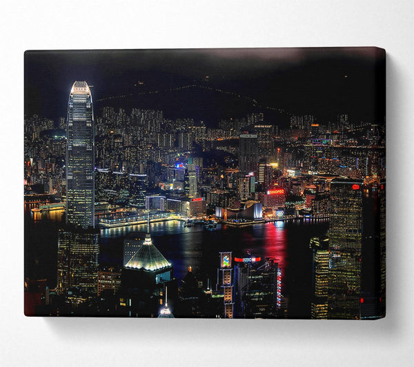  A Canvas Print of Dark night City Hong Kong Canvas Print