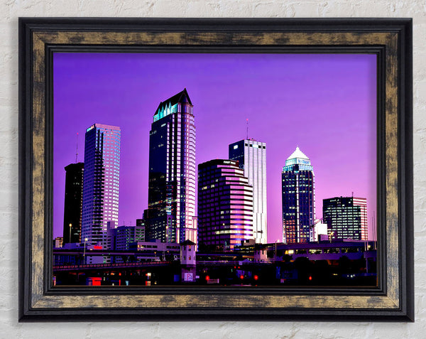 Detroit Skyline Framed Print