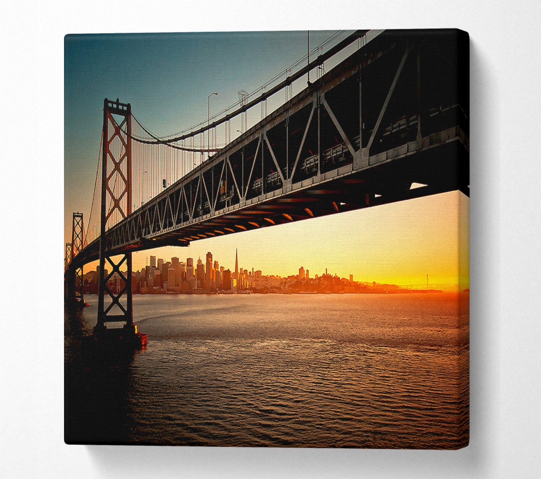  A Canvas Print of Downtown Bay Bridge Canvas Wall Art