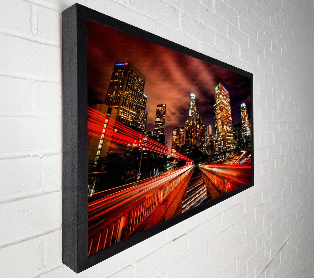  A Canvas Print of Downtown Los Angeles At Night Canvas Wall Art