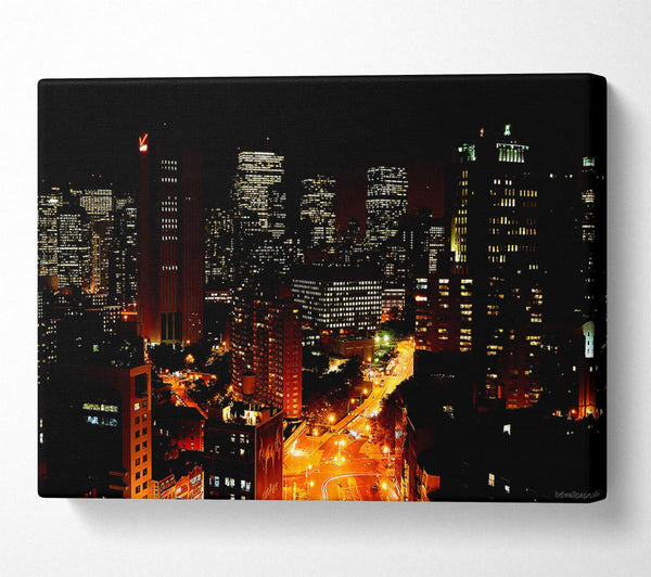  A Canvas Print of Downtown Manhattan Canvas Art