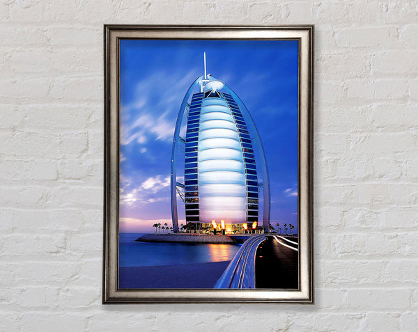 Dubai Beach Front Building Framed Print