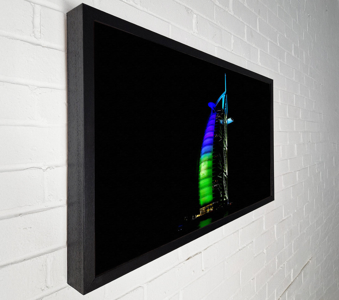  A Canvas Print of Dubai Building Green Blue Canvas Art