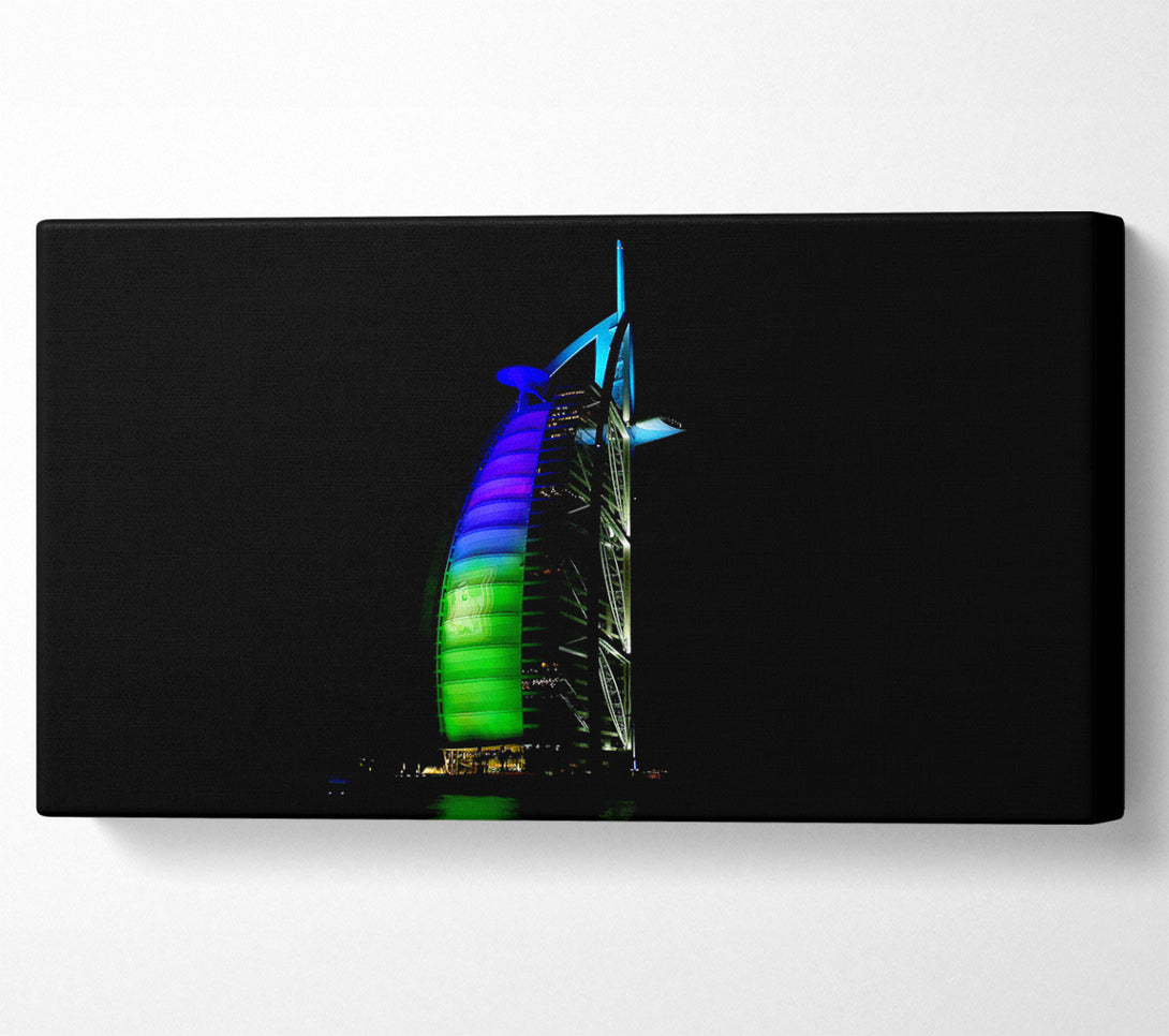  A Canvas Print of Dubai Building Green Blue Canvas Art
