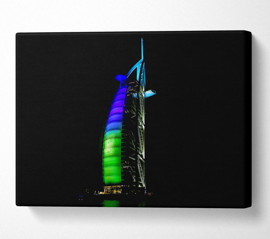  A Canvas Print of Dubai Building Green Blue Canvas Art