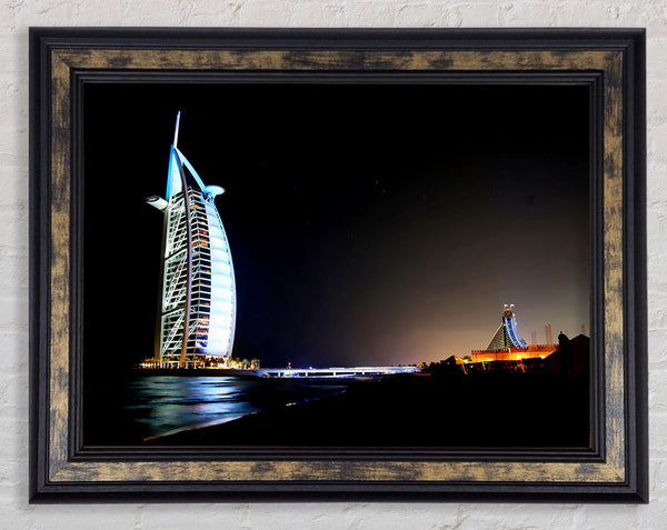 Dubai Ocean Nights Framed Print
