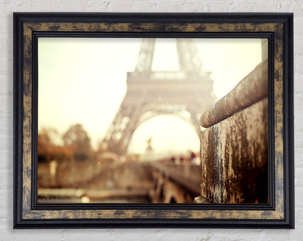 Eiffel Tower Retro Framed Print