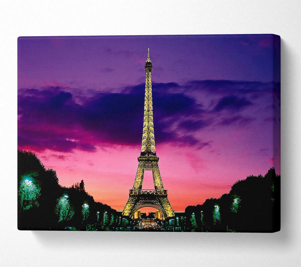  A Canvas Print of Eiffel Tower At Night Paris France Canvas Art