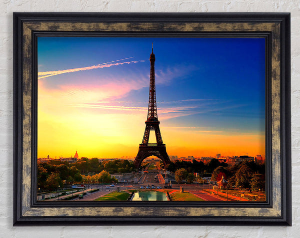 Eiffel Tower At Sunrise Framed Print
