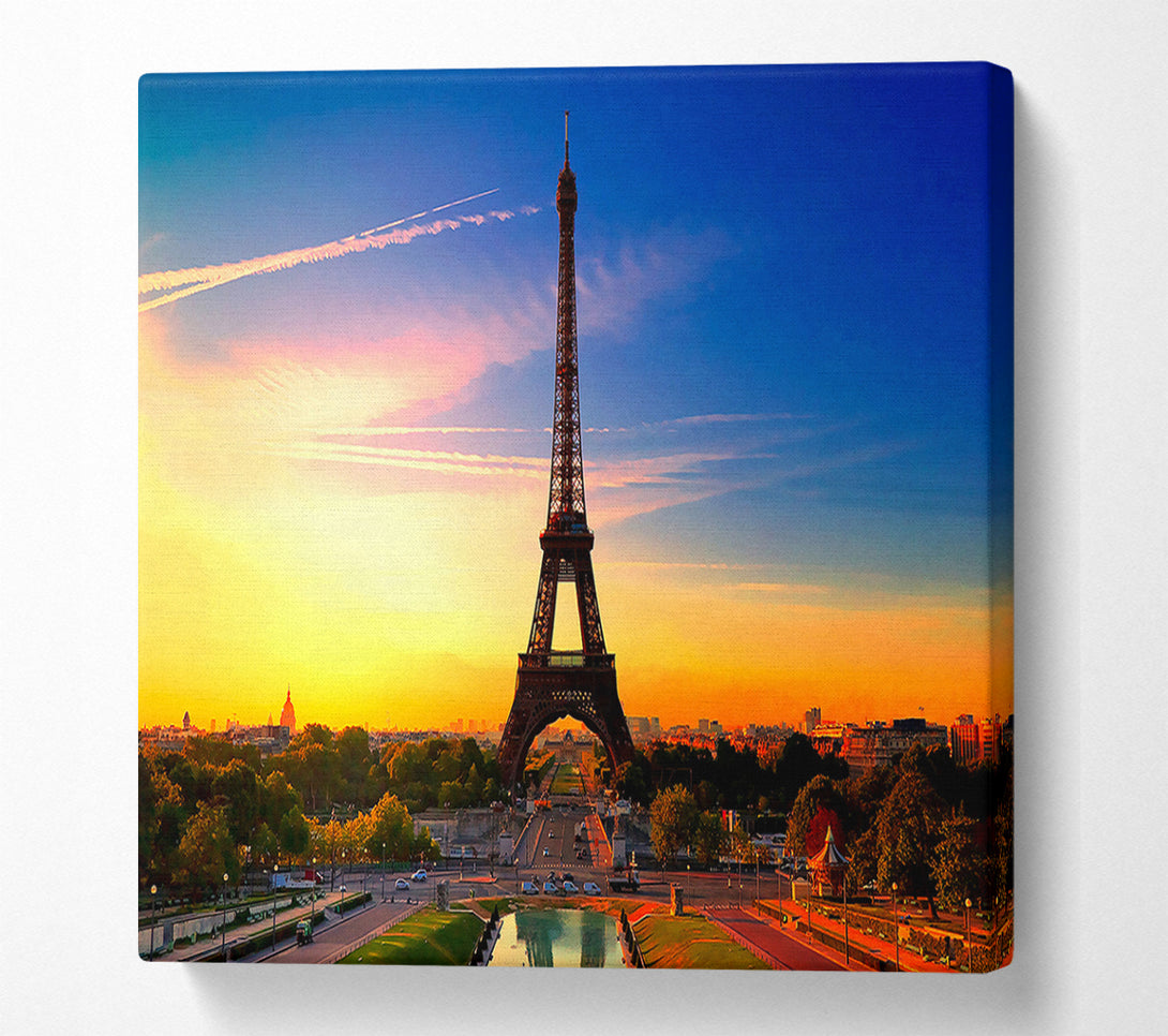  A Canvas Print of Eiffel Tower At Sunrise Canvas Wall Art