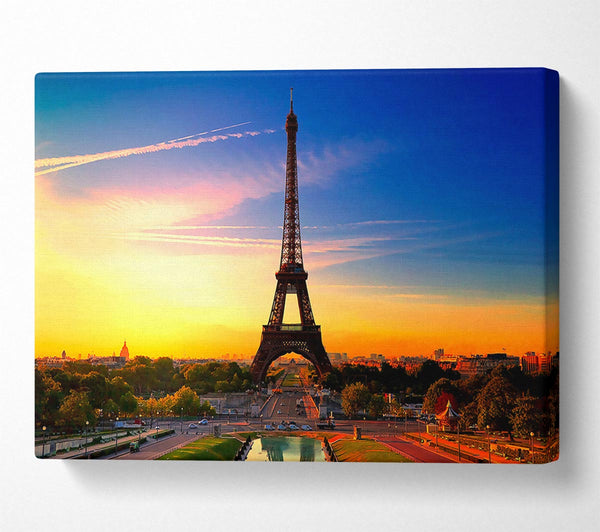  A Canvas Print of Eiffel Tower At Sunrise Canvas Wall Art