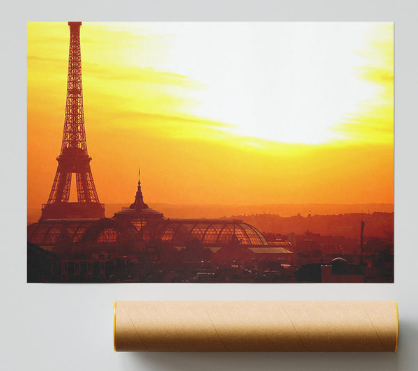 Eiffel Tower At Sunset Poster