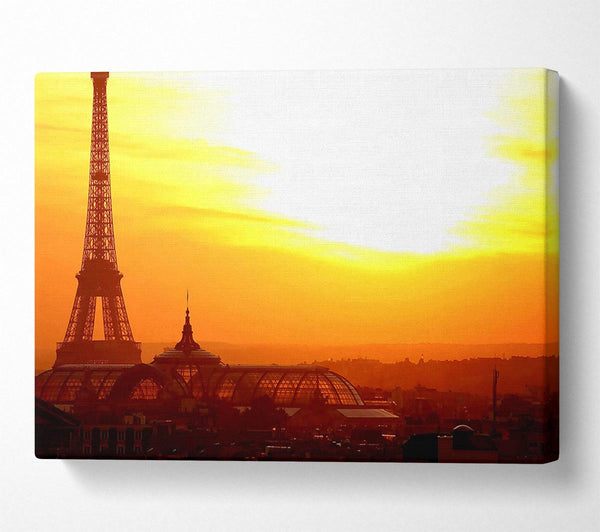  A Canvas Print of Eiffel Tower At Sunset Canvas Print